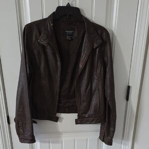 American Eagle Outfitters Dark Brown Leather Jacket